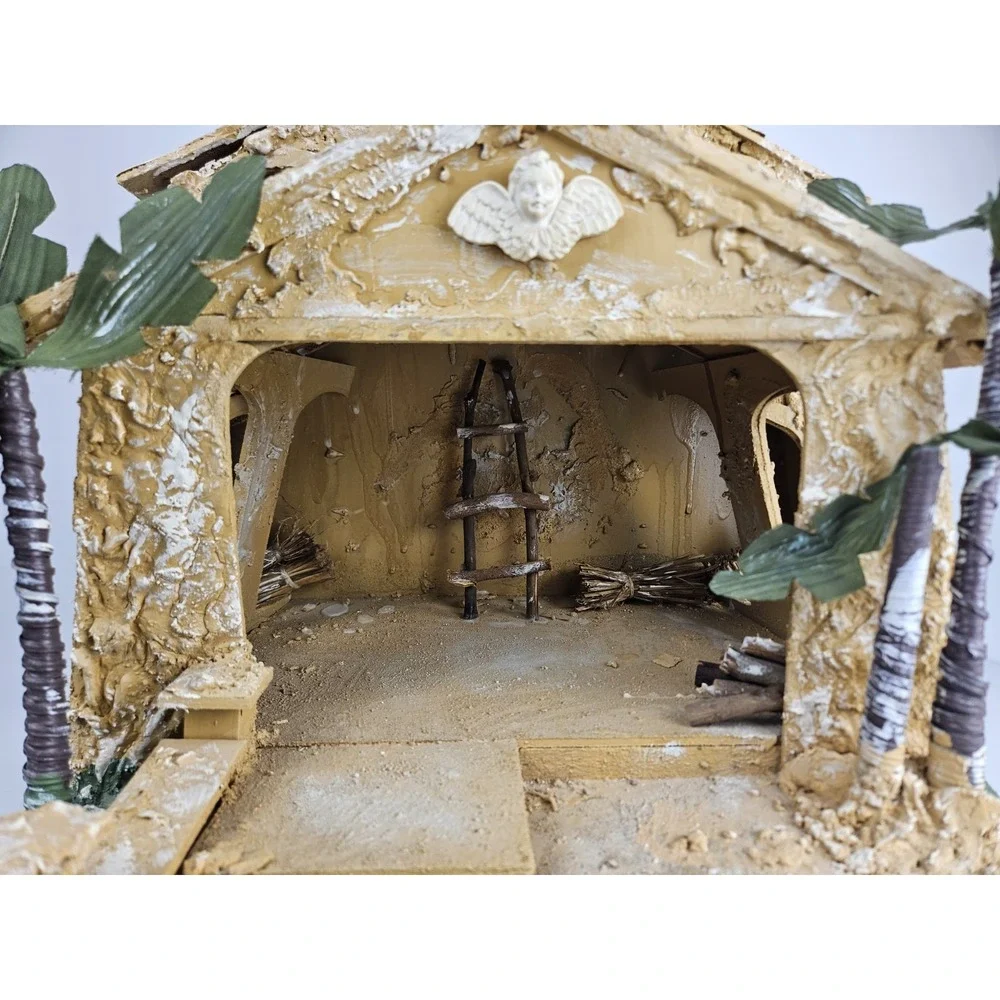 Vintage Mercuries Porcelain Christmas Nativity Scene Set Of 10 Handpainted w/Box